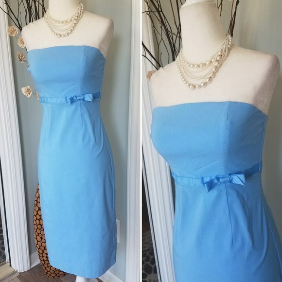 Blue express strapless dress - Picture 1 of 8